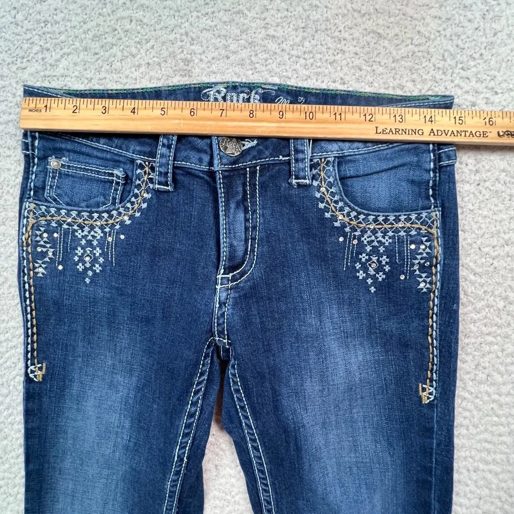 Wrangler Rock 47 Jeans Womens 27x34 *28x32 Ultra‎ Low Rise Boot Cut Embroidered